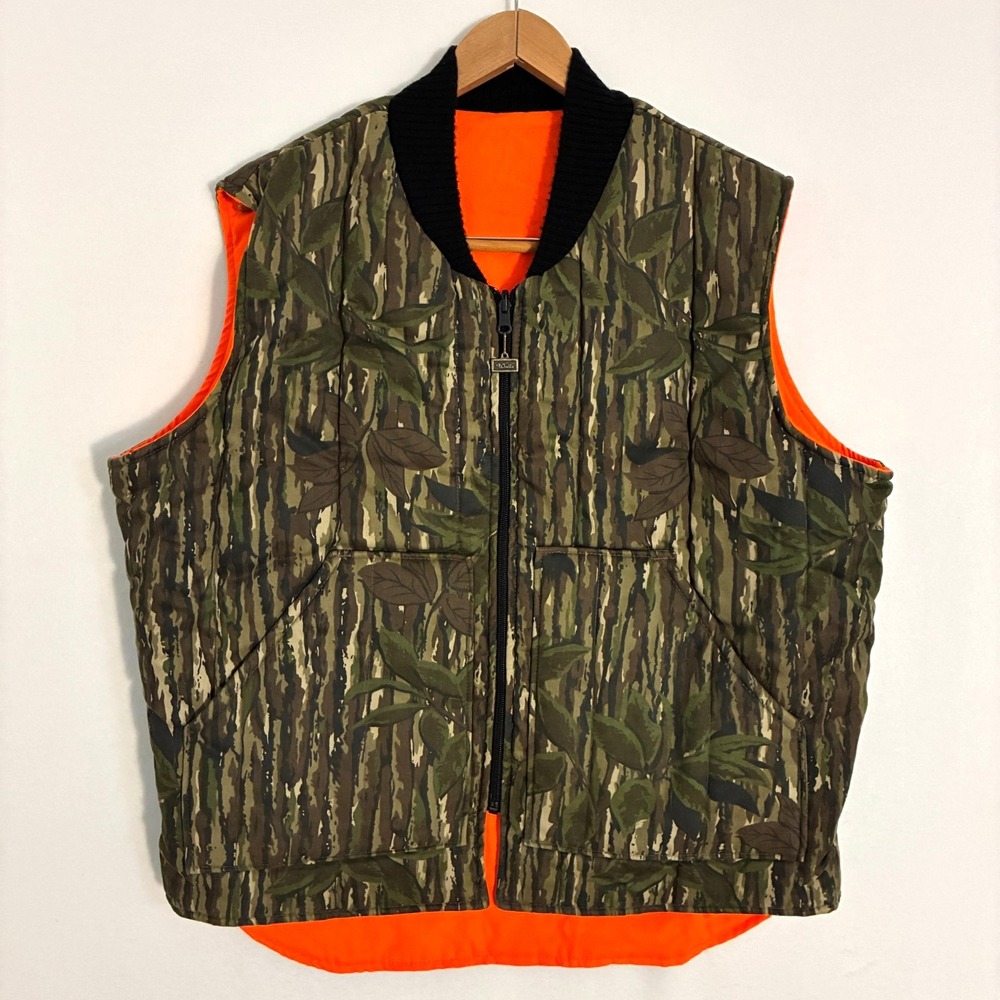 Vtg Walls Blizzard Pruf Realtree Camo Reversible Vest XL Hunting USA Gorpcore